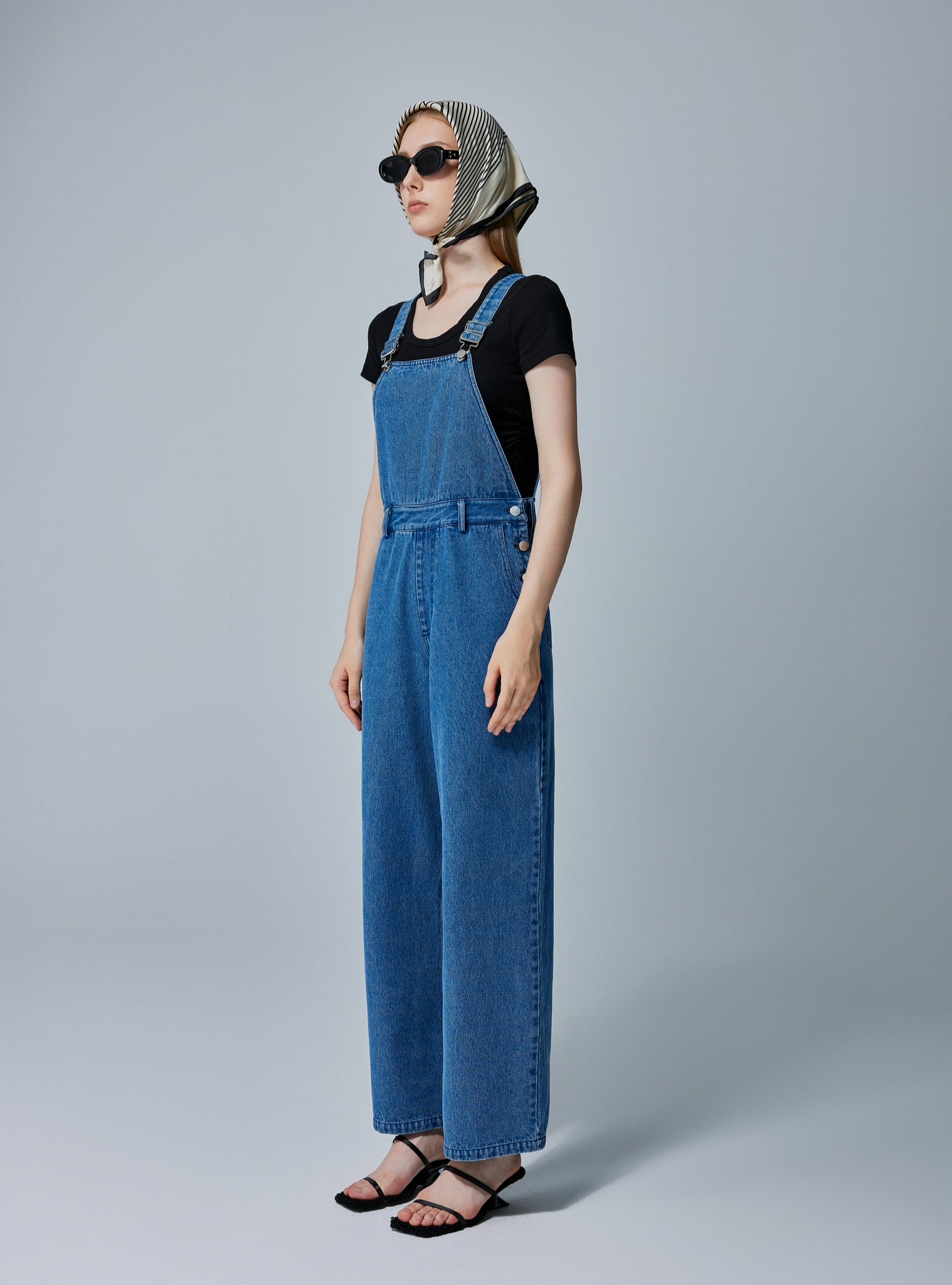 Scarlett Wide-Leg Denim Overalls