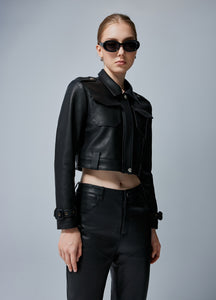 Ava Cropped Leather Jacket