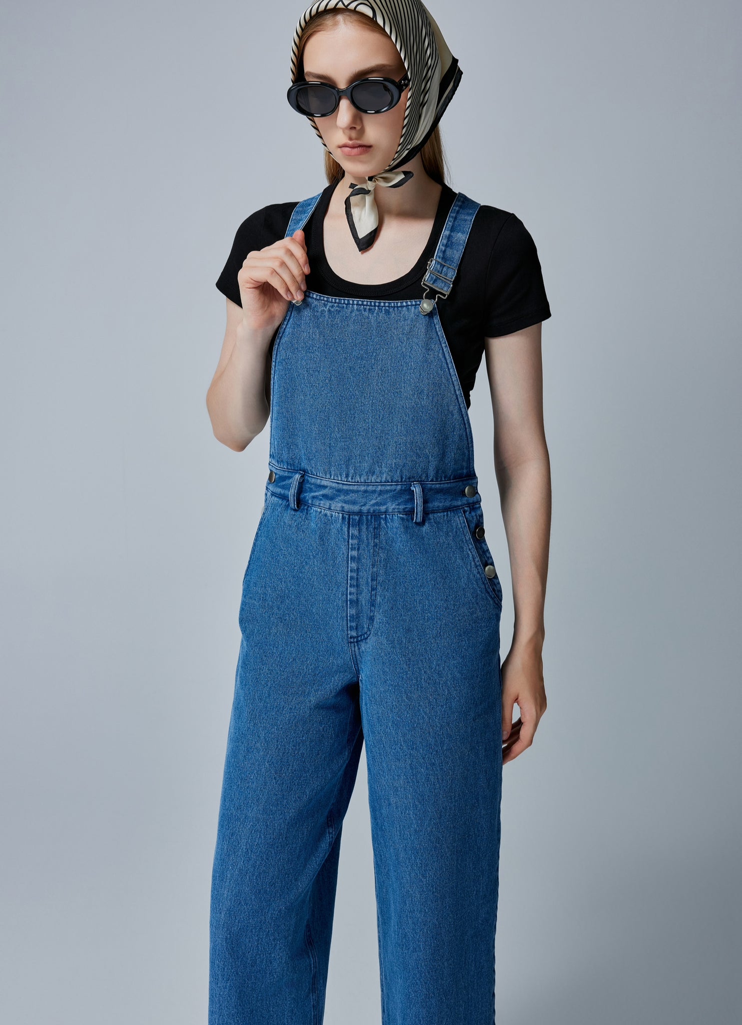 Scarlett Wide-Leg Denim Overalls