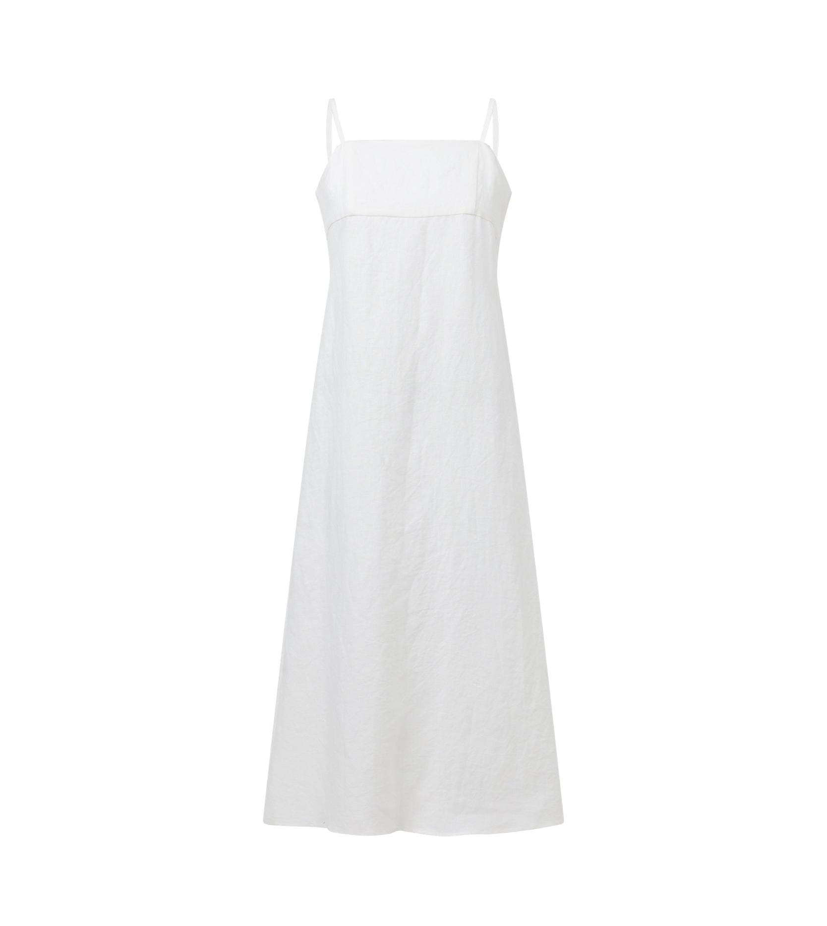 Victoria Breezy Tie-Strap Linen Midi Dress