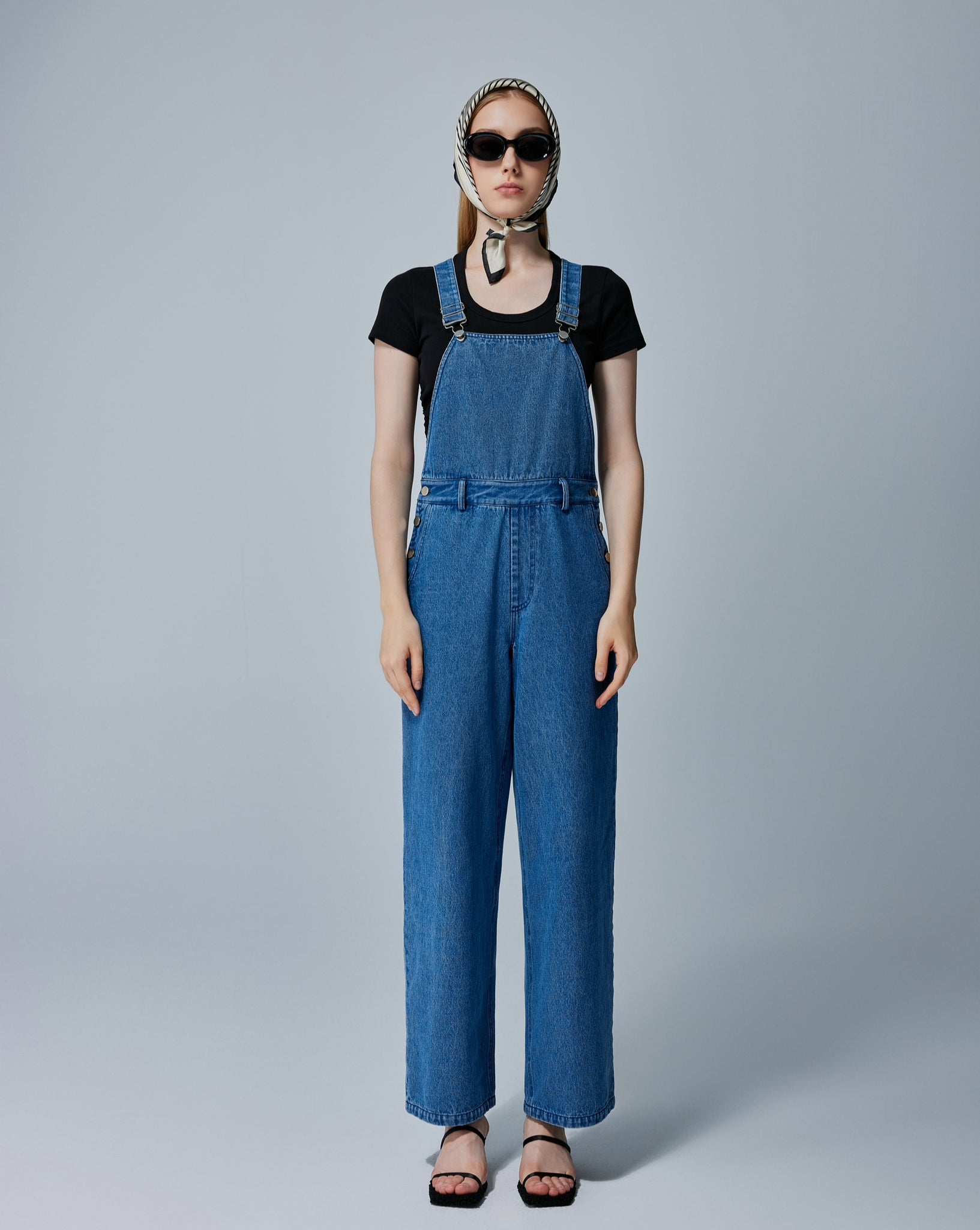 Scarlett Wide-Leg Denim Overalls