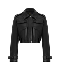 Ava Cropped Leather Jacket