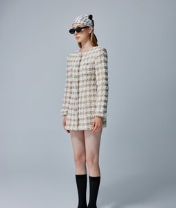 Alexandra Bouclé Tweed Long Coat