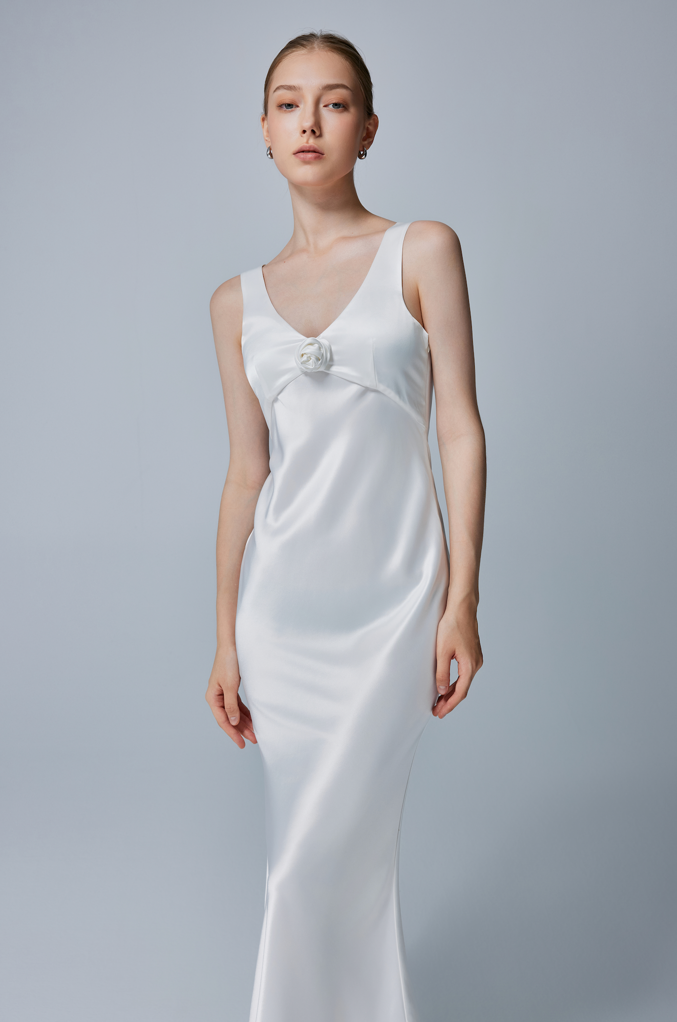 Isabella Satin Bow-Tie Gown