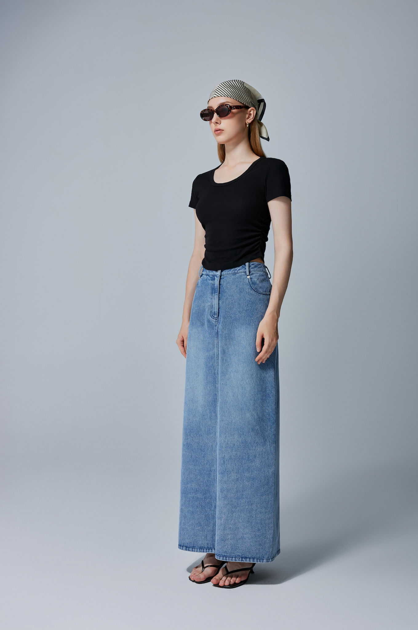 Sienna Denim Midi Skirt