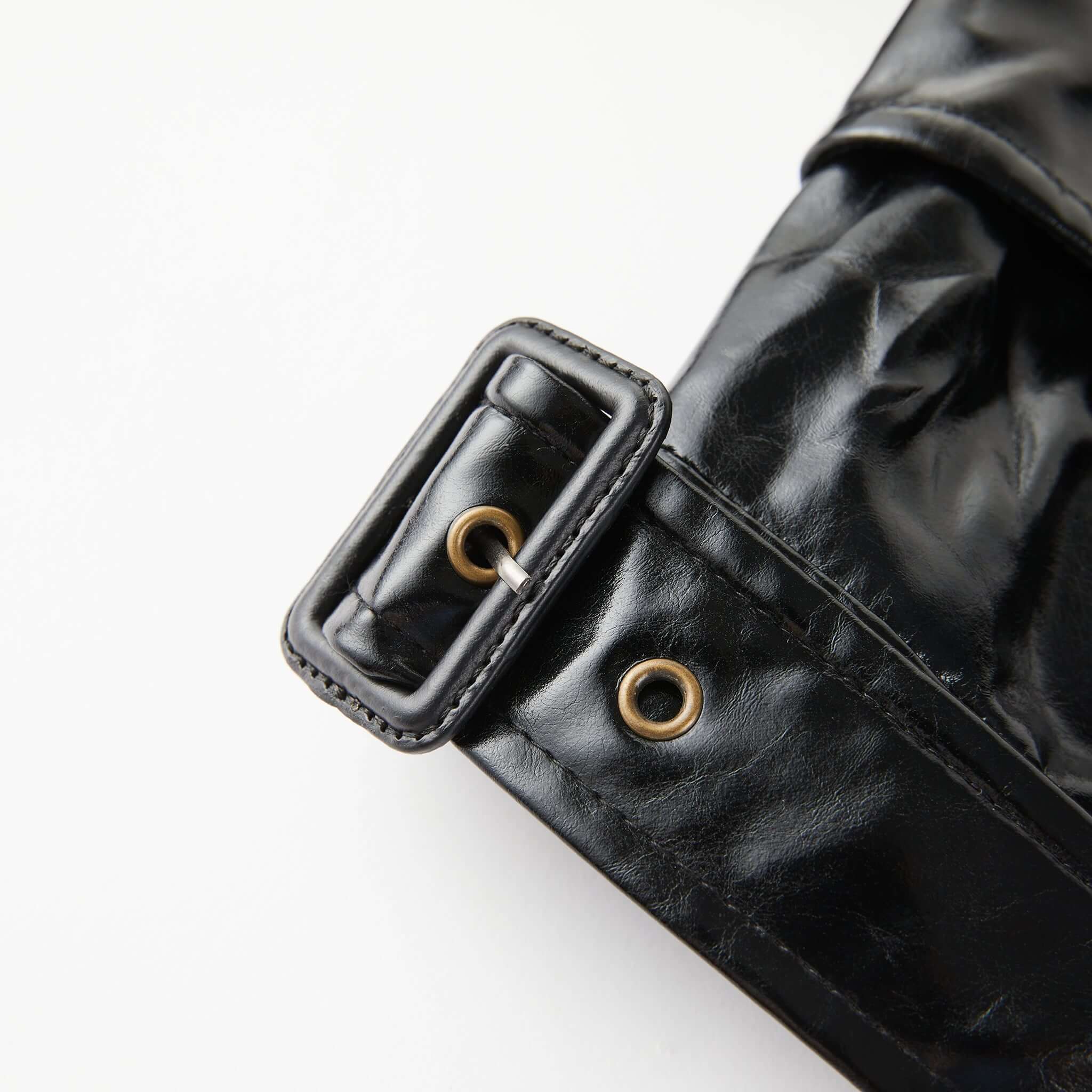 Amelia Long-Sleeved Faux Leather Jacket - LEDAIR