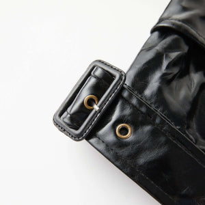 Amelia Long-Sleeved Faux Leather Jacket - LEDAIR