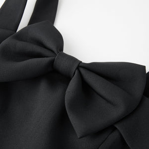 Isabella Bow-Embellished Black Dress - LEDAIR